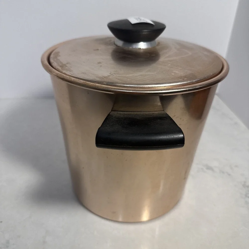 VINTAGE 1950'S REGAL SUPREME ALUMINUM PINK ICE BUCKET WINE COOLER